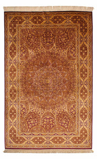Silketæppe - Ghom Silk - Premium - 216 x 132 cm - mørkeblå