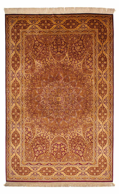 Qom silke Tæppe 132x216cm - Persisk tæppe