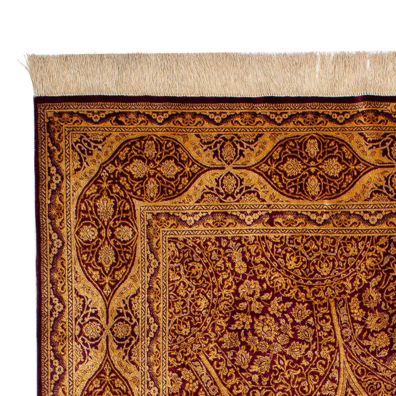 Silketæppe - Ghom Silk - Premium - 216 x 132 cm - mørkeblå