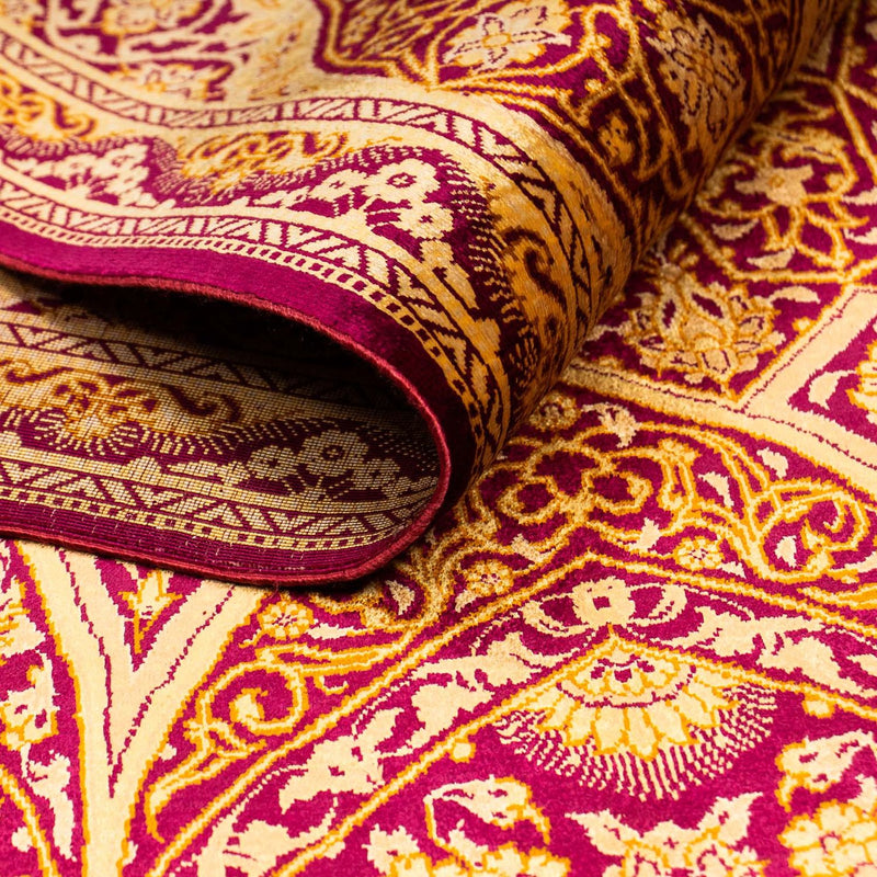 Silketæppe - Ghom Silk - Premium - 216 x 132 cm - mørkeblå