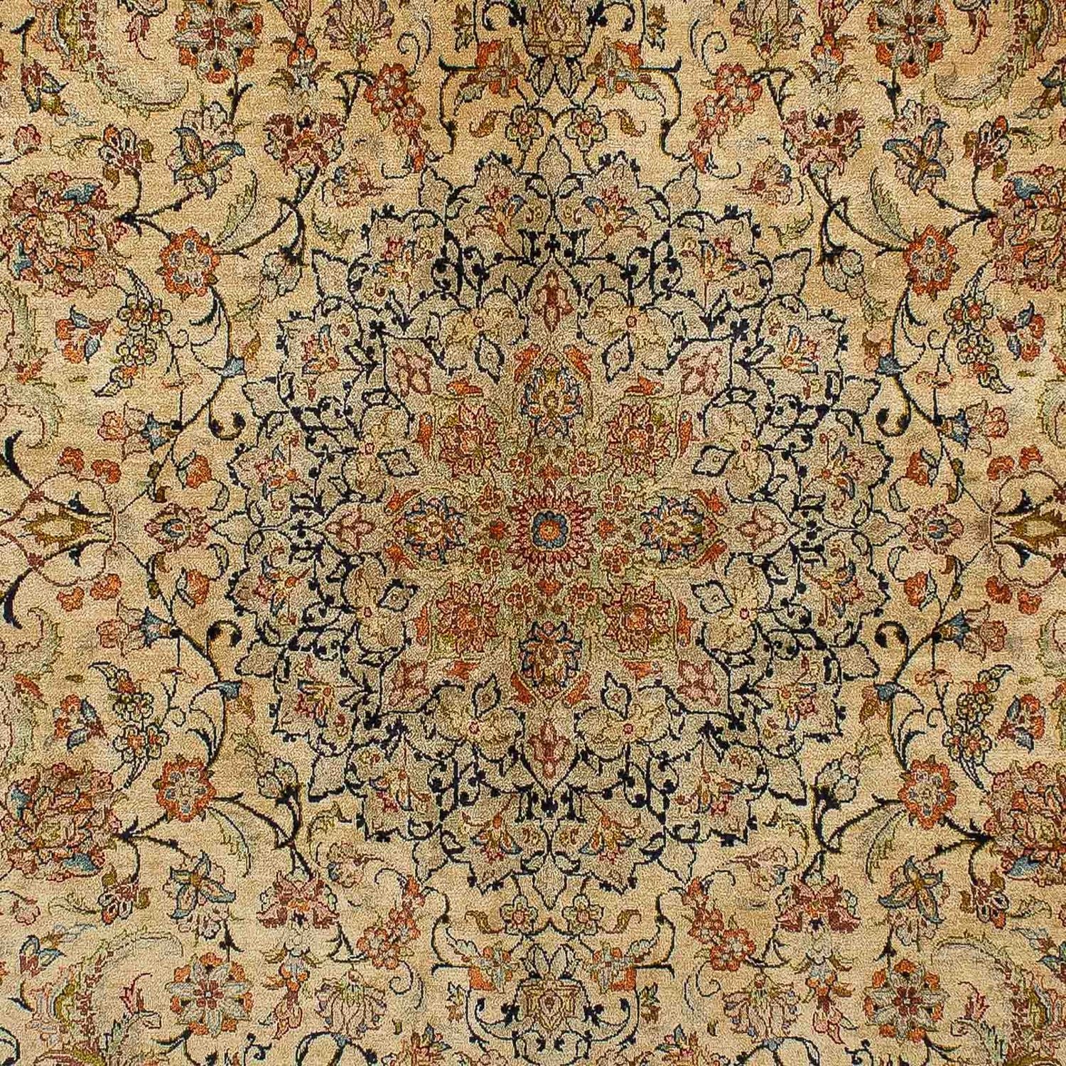 Persisk tæppe - Ghom - 204 x 129 cm - lys brun