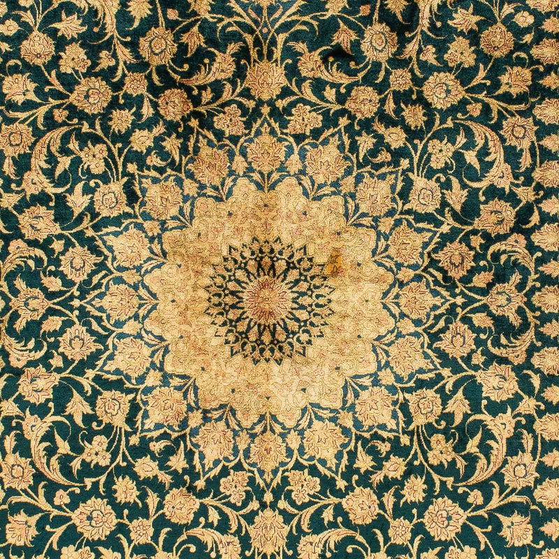 Silketæppe - Ghom Silk - Premium - 216 x 132 cm - mørkeblå