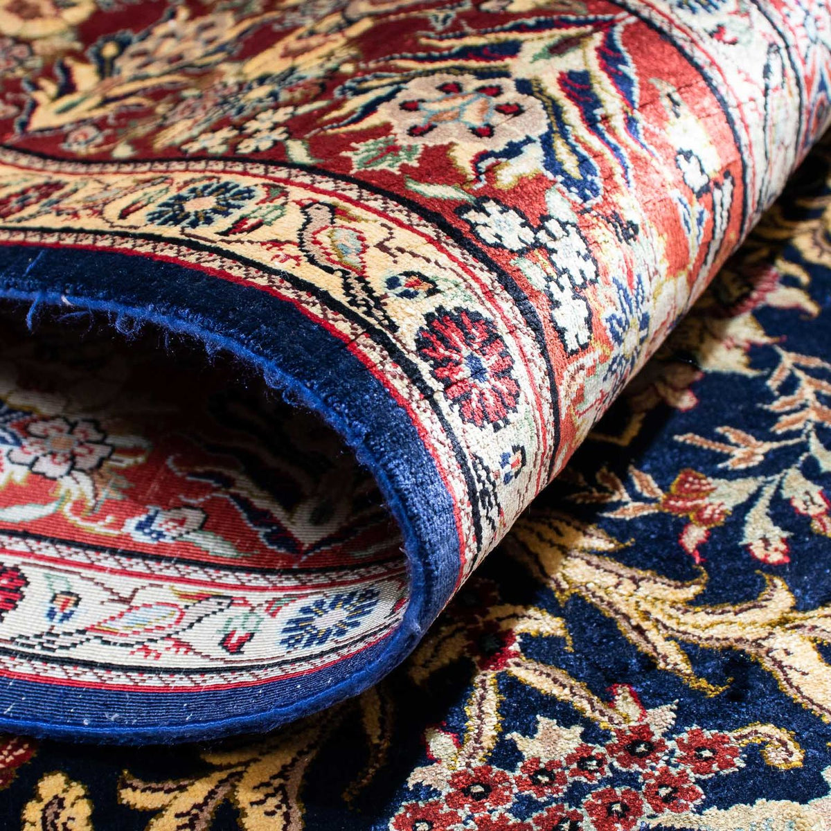 Persisk tæppe - Ghom - 154 x 98 cm - mørkeblå