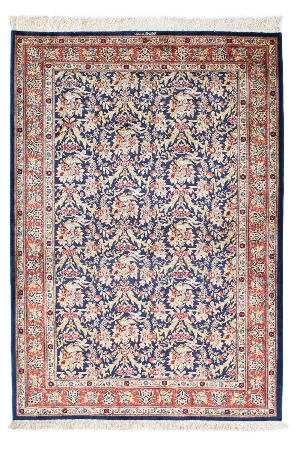 Persisk tæppe - Ghom - 154 x 103 cm - mørkeblå