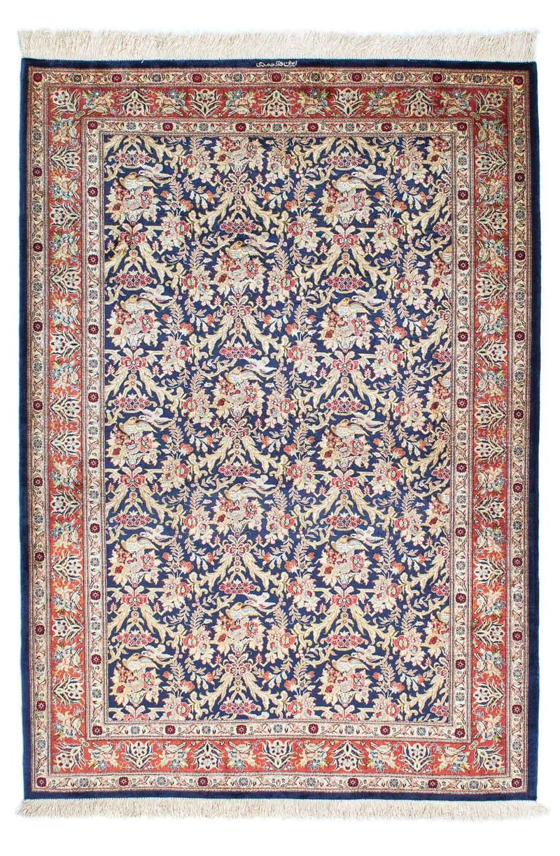 Persisk tæppe - Ghom - 154 x 103 cm - mørkeblå