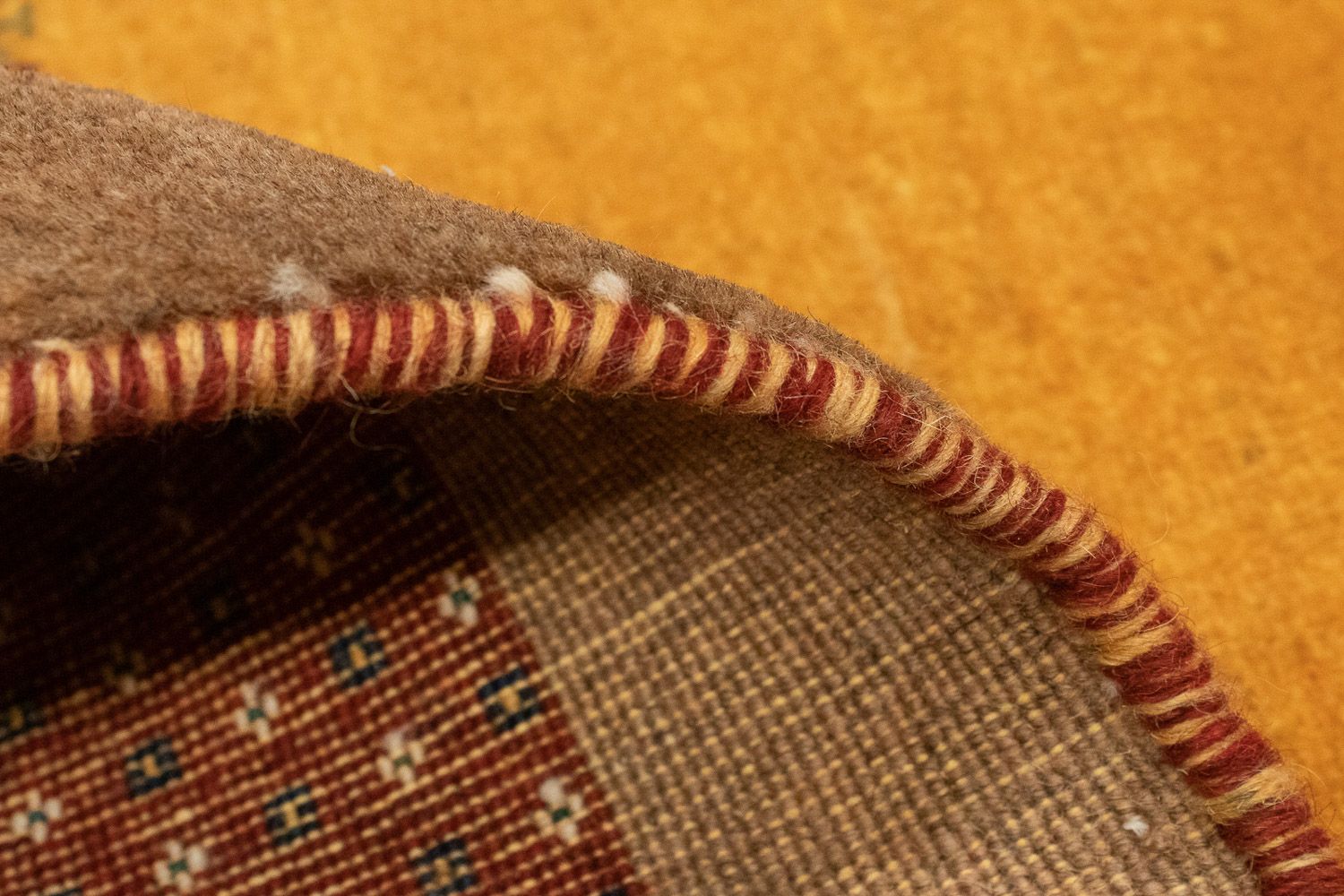 Gabbeh Tæppe - Loribaft Persisk - 150 x 110 cm - guld