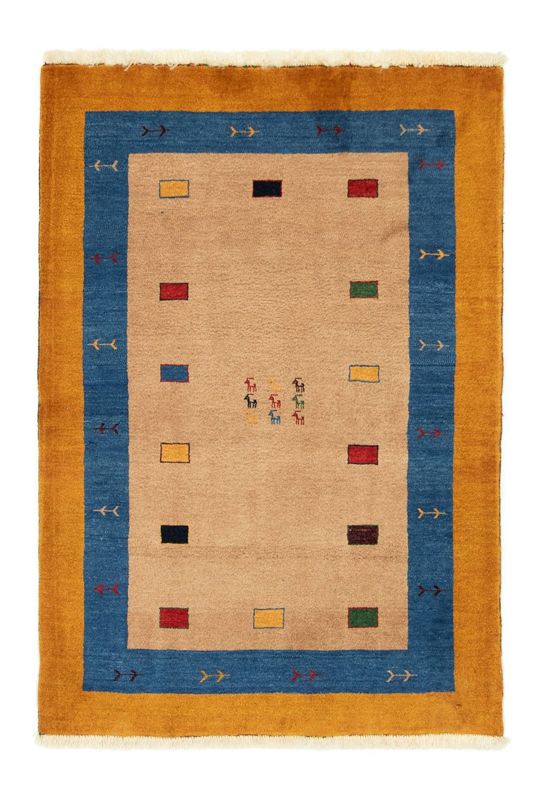 Gabbeh Tæppe - Loribaft Persisk - 150 x 104 cm - guld