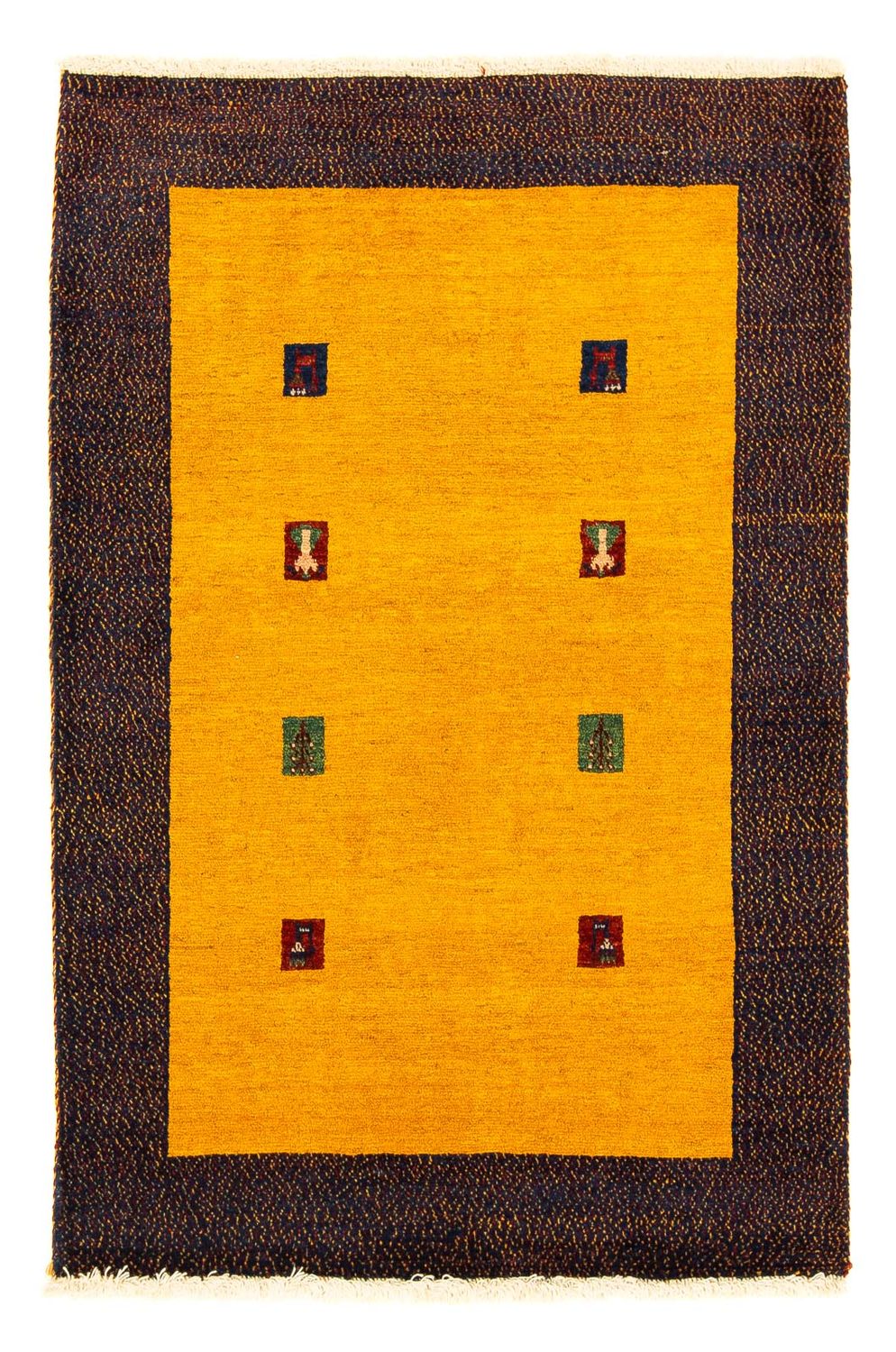Gabbeh Tæppe - Loribaft Persisk - 150 x 107 cm - guld
