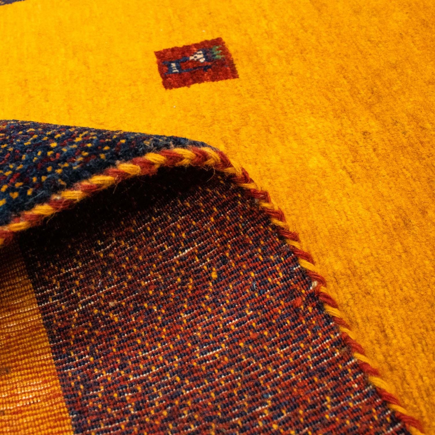 Gabbeh Tæppe - Loribaft Persisk - 150 x 107 cm - guld