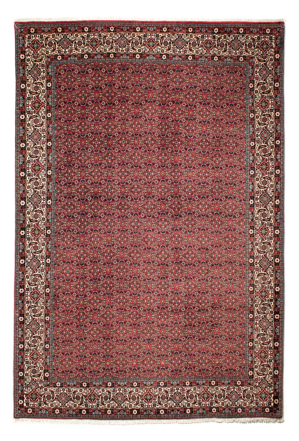 Persisk tæppe - Bijar - 290 x 203 cm - mørkerød