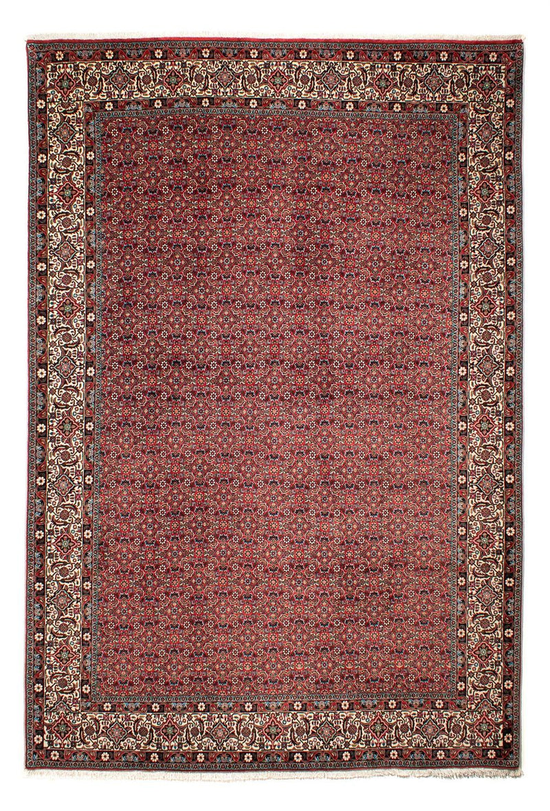 Persisk tæppe - Bijar - 290 x 203 cm - mørkerød