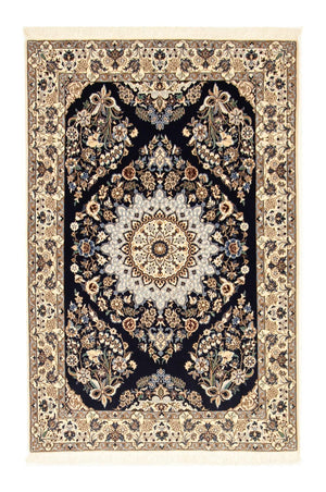 Persisk tæppe - Nain - Premium - 151 x 100 cm - mørkeblå