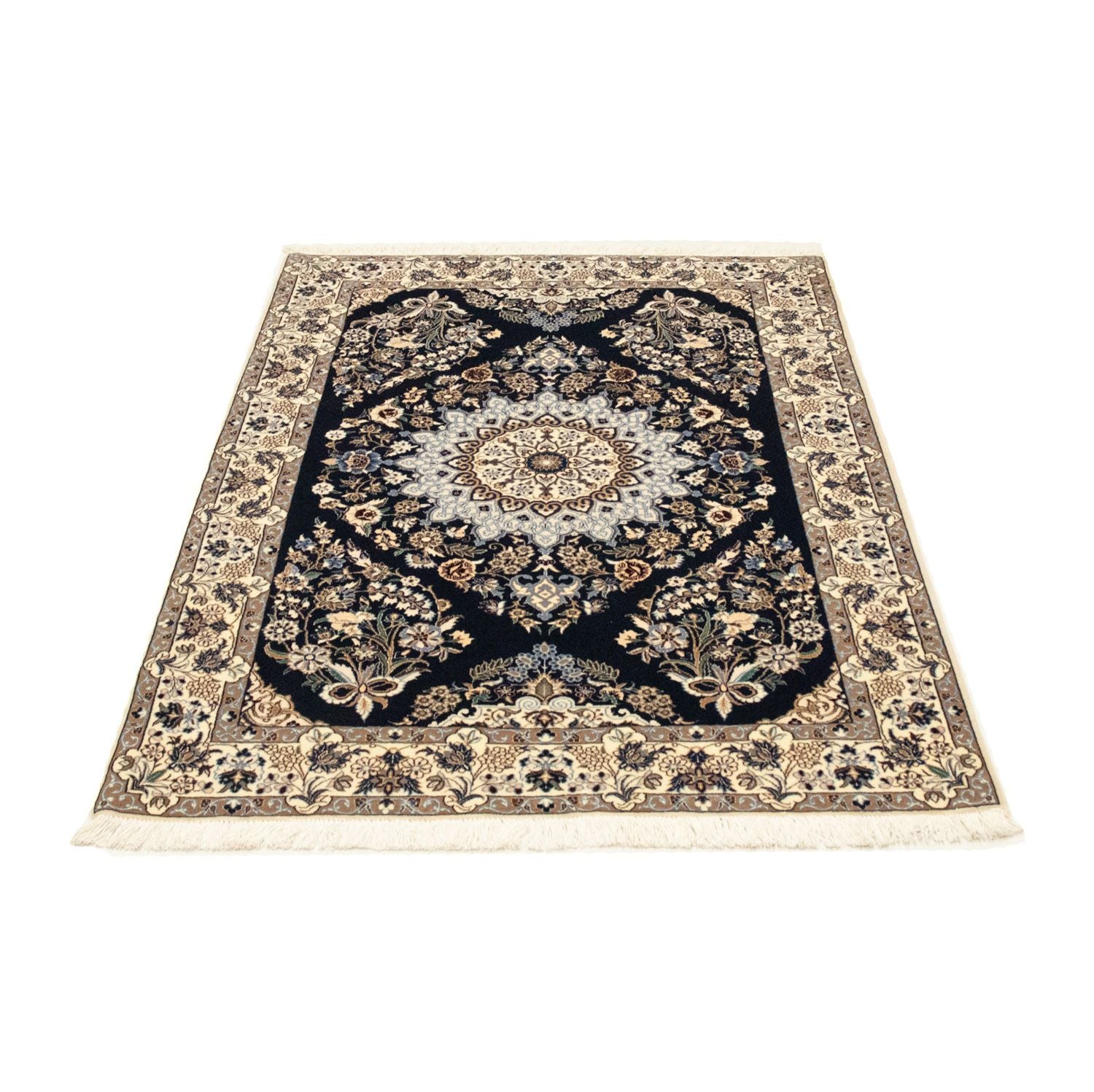 Persisk tæppe - Nain - Premium - 151 x 100 cm - mørkeblå