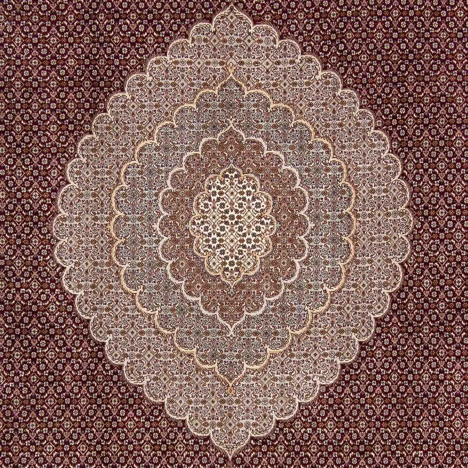 Persisk tæppe - Tabriz - 353 x 253 cm - mørkerød