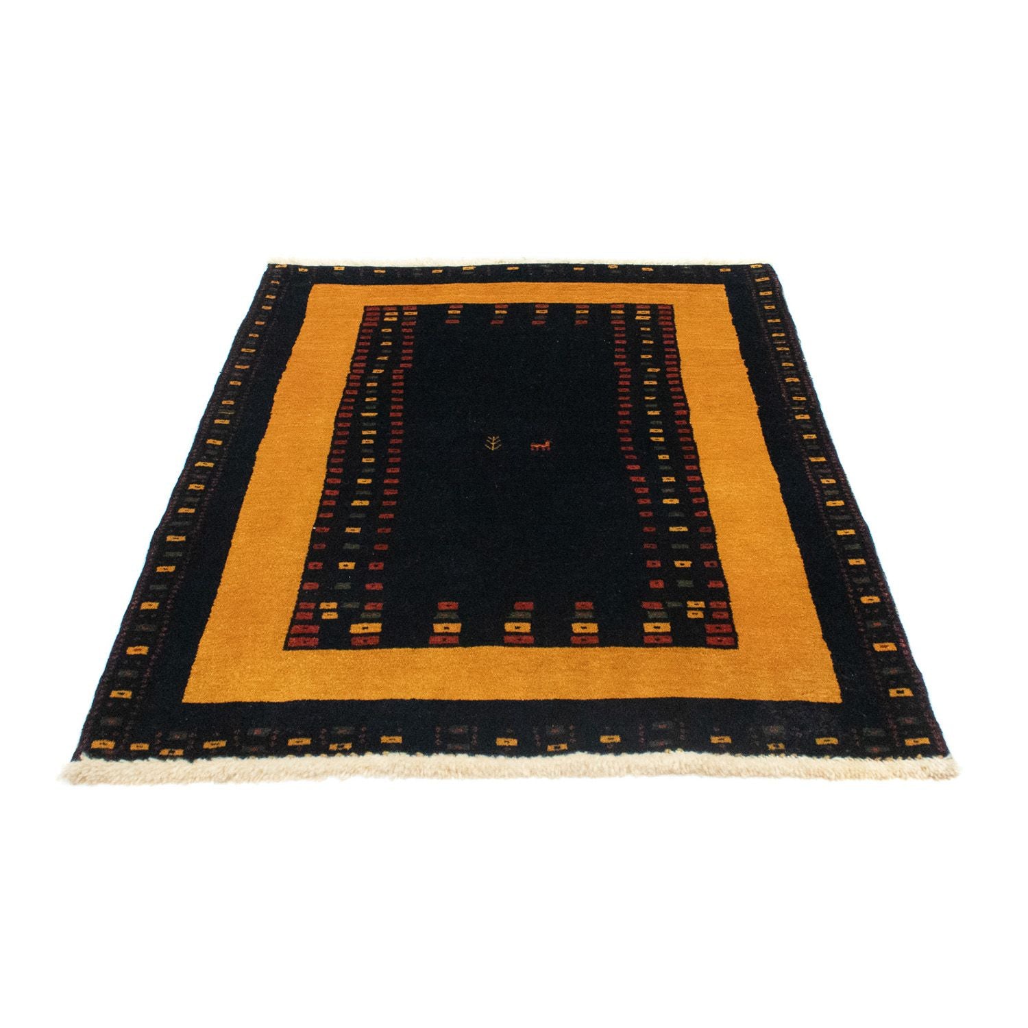 Gabbeh Tæppe - Loribaft Persisk - 147 x 104 cm - mørkeblå