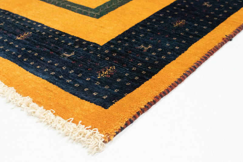 Gabbeh Tæppe - Loribaft Persisk - 148 x 100 cm - guld