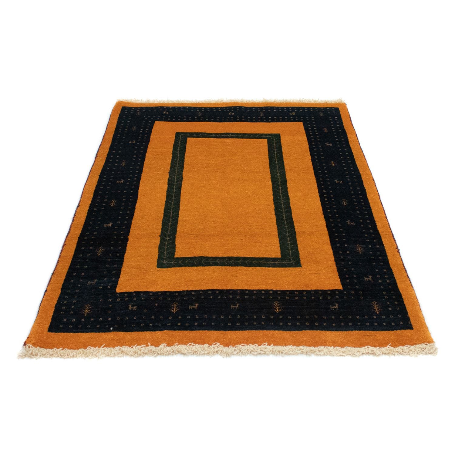 Gabbeh Tæppe - Loribaft Persisk - 148 x 100 cm - guld