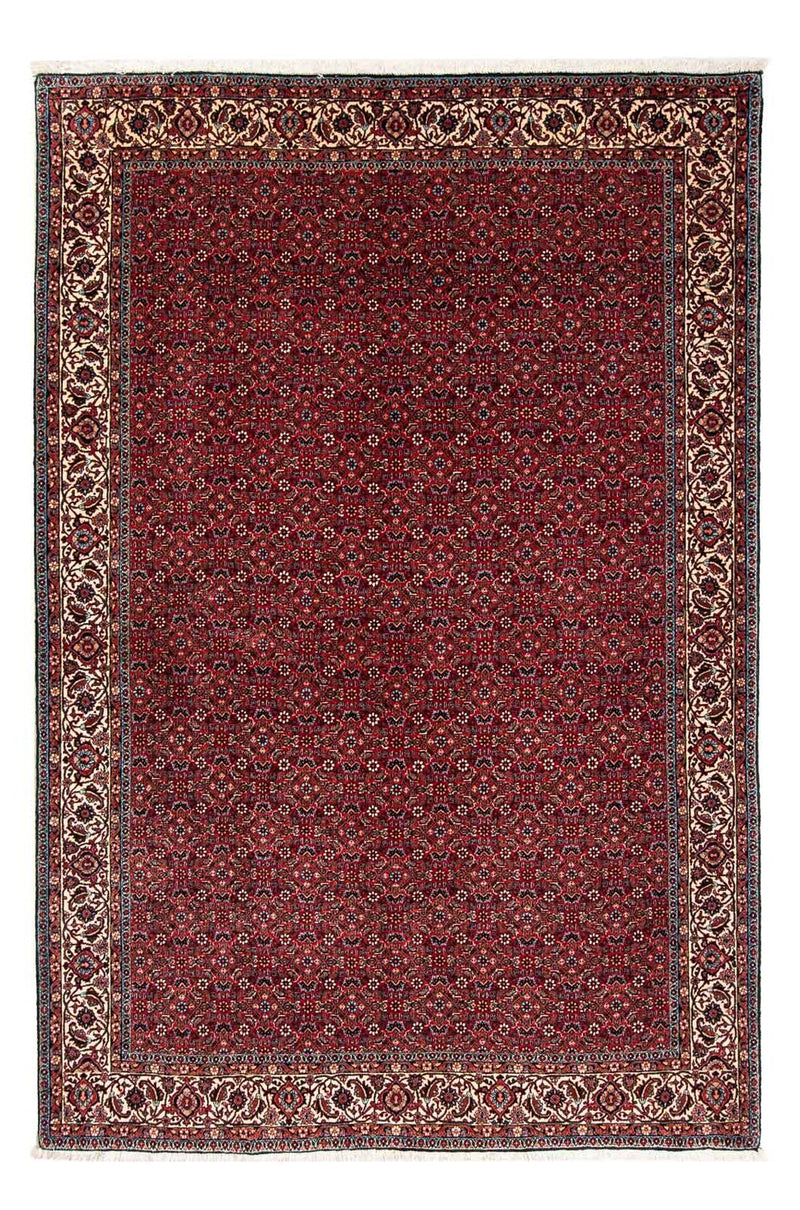 Persisk tæppe - Bijar - 243 x 172 cm - mørkerød
