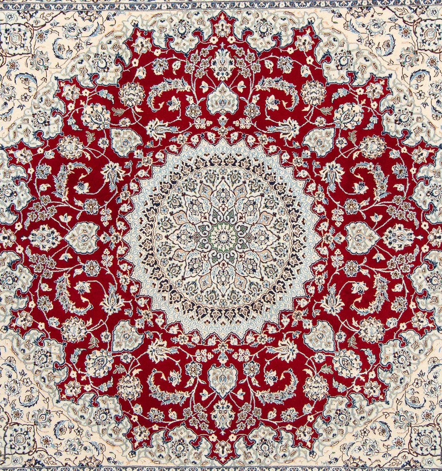 Persisk tæppe - Nain - Premium firkantet  - 205 x 197 cm - beige