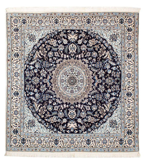 Persisk tæppe - Nain - Royal firkantet  - 153 x 146 cm - mørkerød