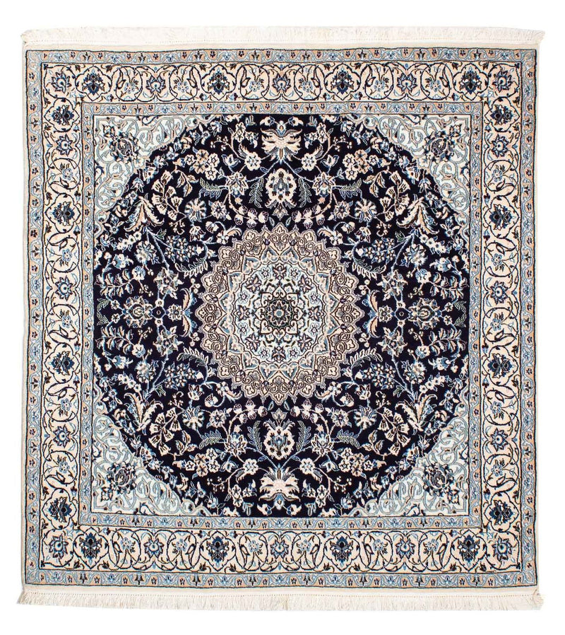 Persisk tæppe - Nain - Royal firkantet  - 153 x 146 cm - mørkerød