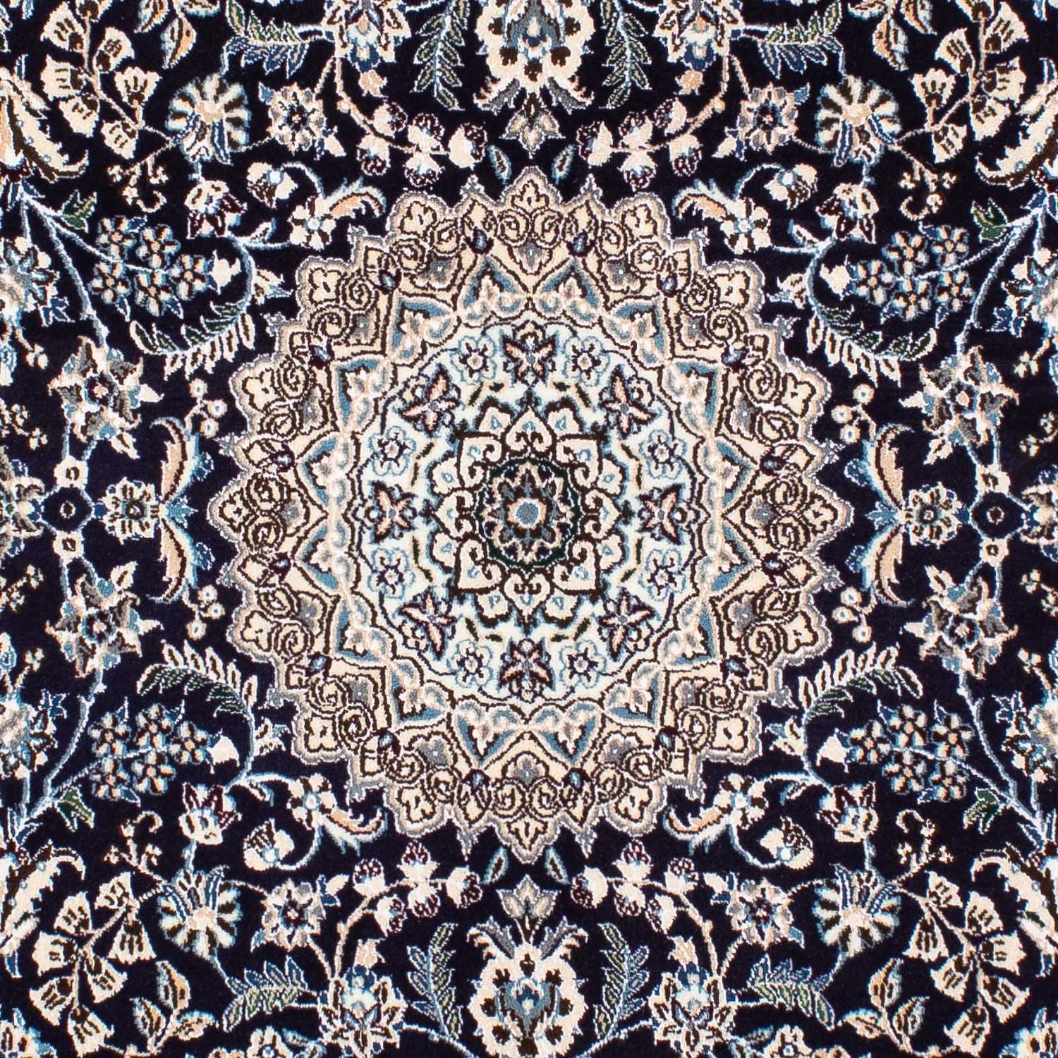 Persisk tæppe - Nain - Royal firkantet  - 153 x 146 cm - mørkerød