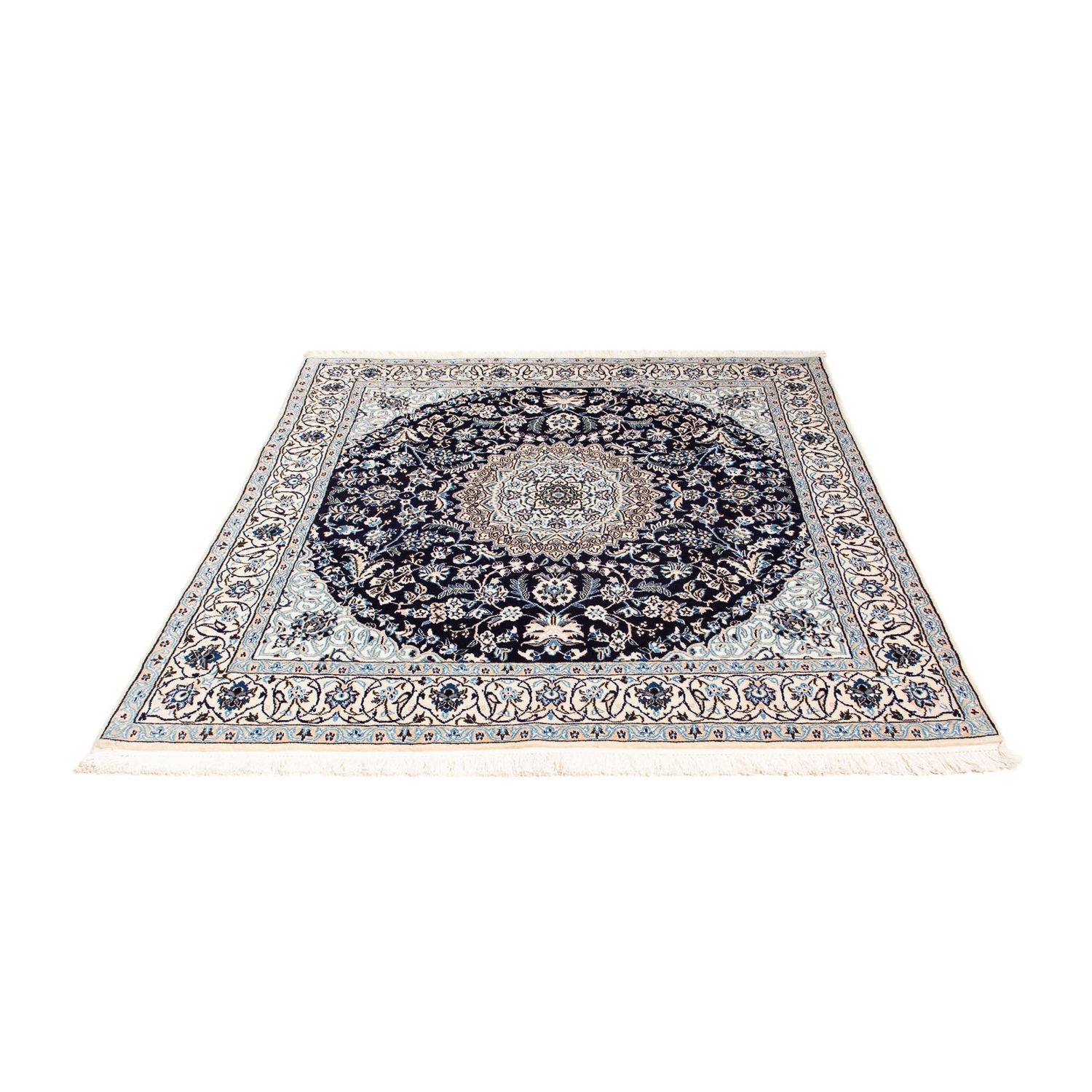 Persisk tæppe - Nain - Royal firkantet  - 153 x 146 cm - mørkerød