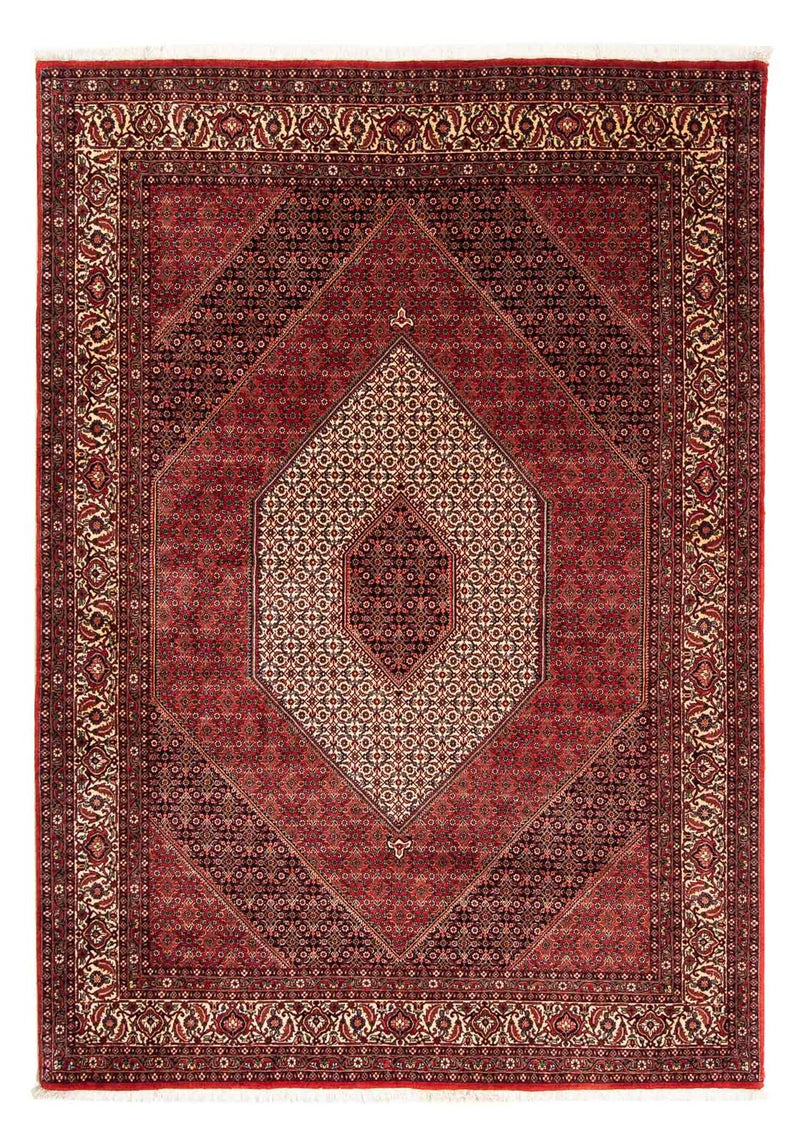 Persisk tæppe - Bijar - 248 x 171 cm - mørkerød