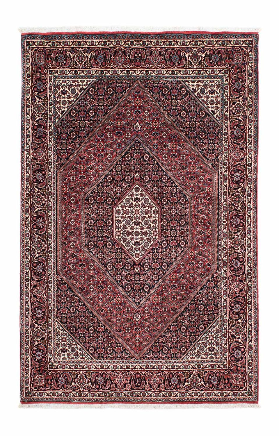 Persisk tæppe - Bijar - 210 x 132 cm - lysrød