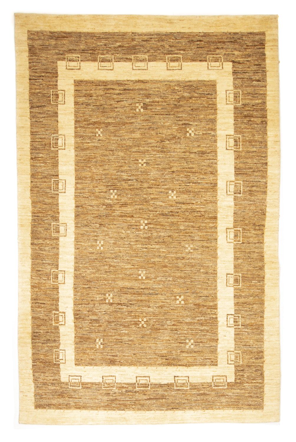 Gabbeh Tæppe - Loribaft Persisk - 242 x 162 cm - lys brun