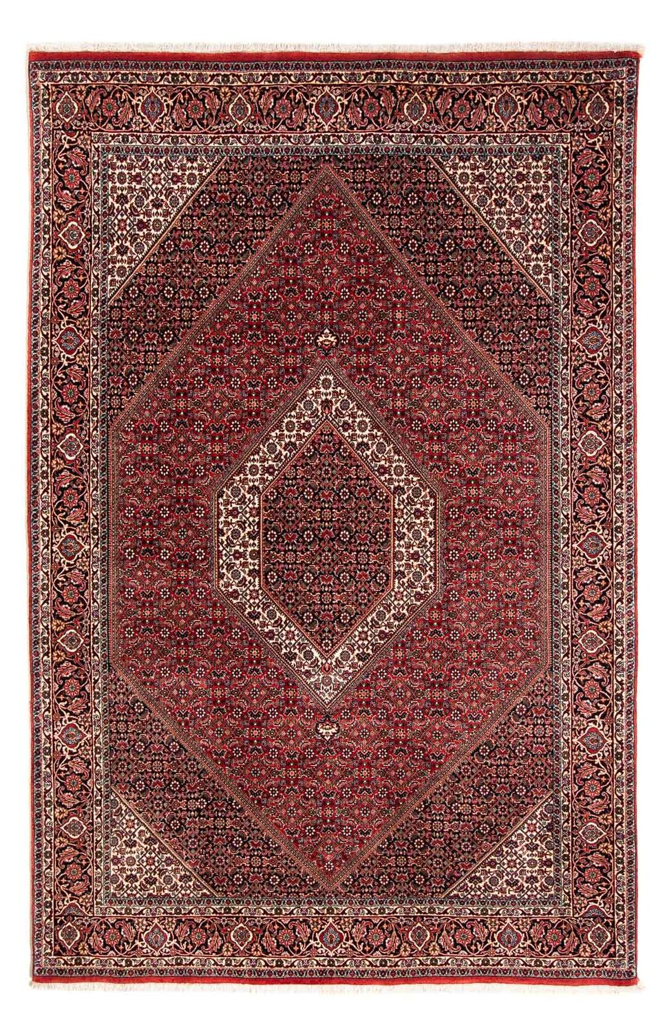 Persisk tæppe - Bijar - 250 x 170 cm - mørkerød