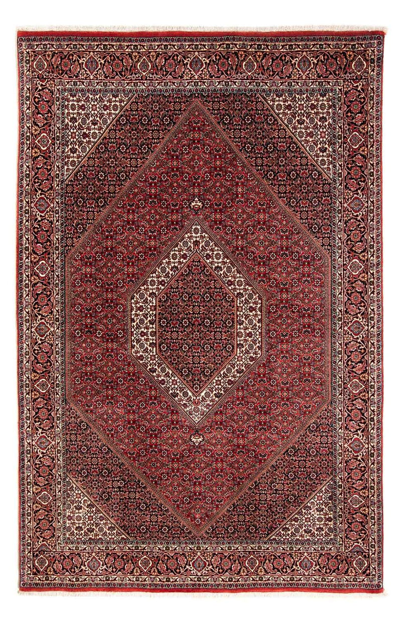 Persisk tæppe - Bijar - 250 x 170 cm - mørkerød