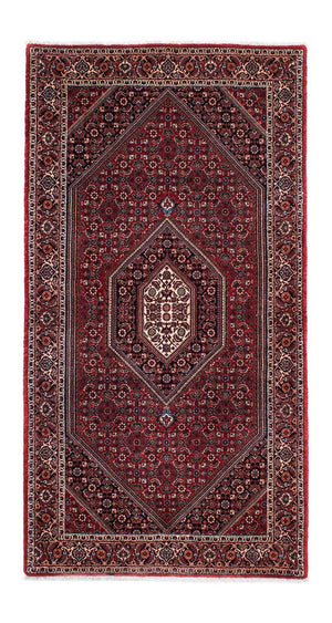 Persisk tæppe - Bijar - 206 x 126 cm - mørkerød