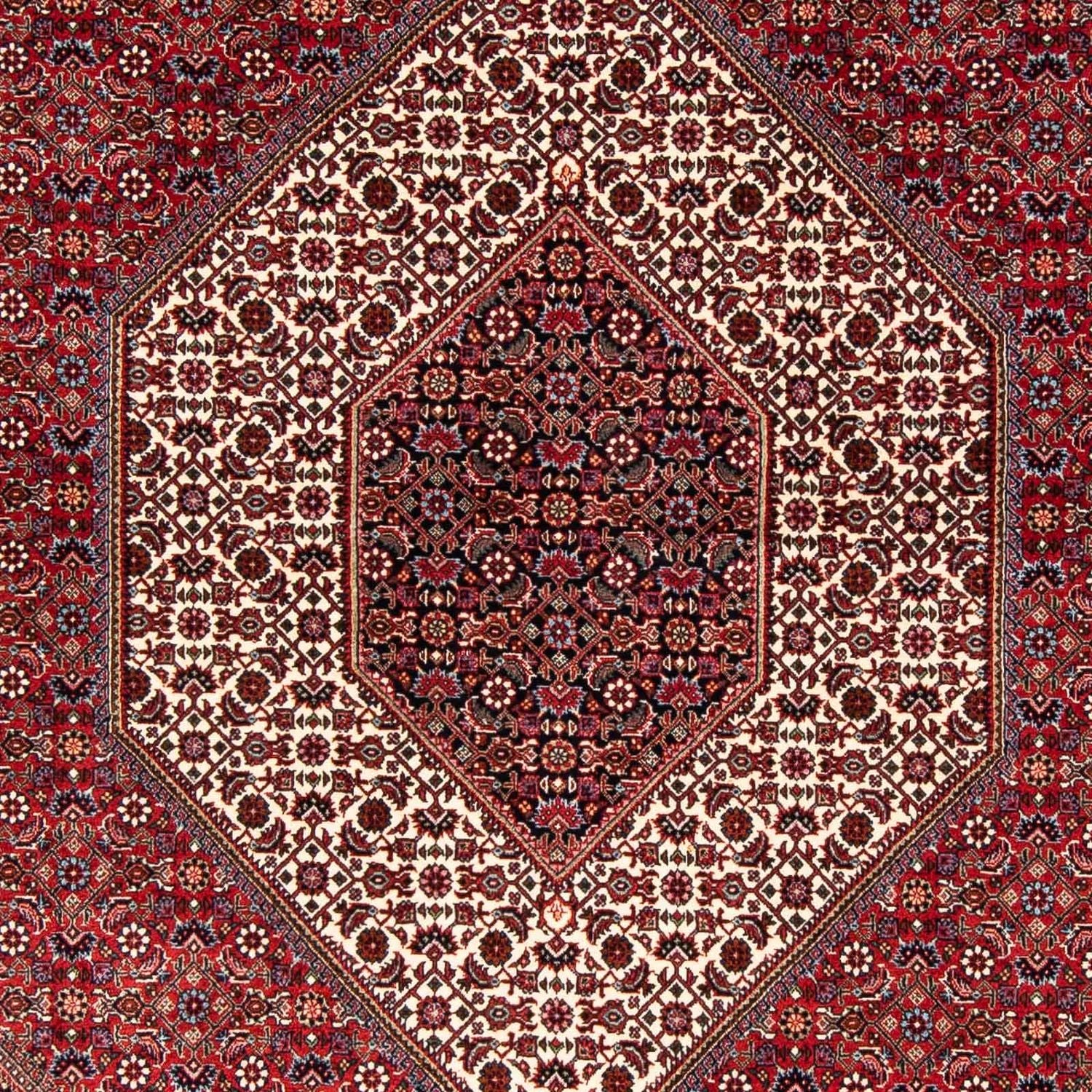 Persisk tæppe - Bijar - 246 x 171 cm - mørkerød