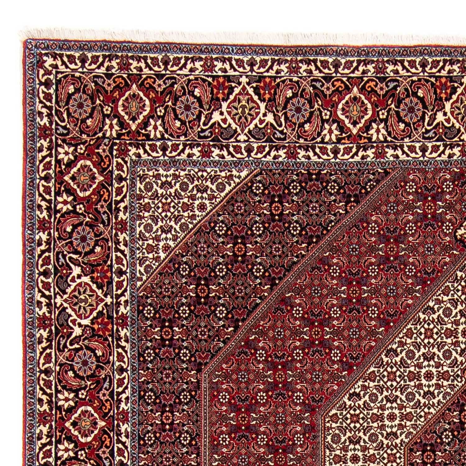 Persisk tæppe - Bijar firkantet  - 250 x 250 cm - mørkerød