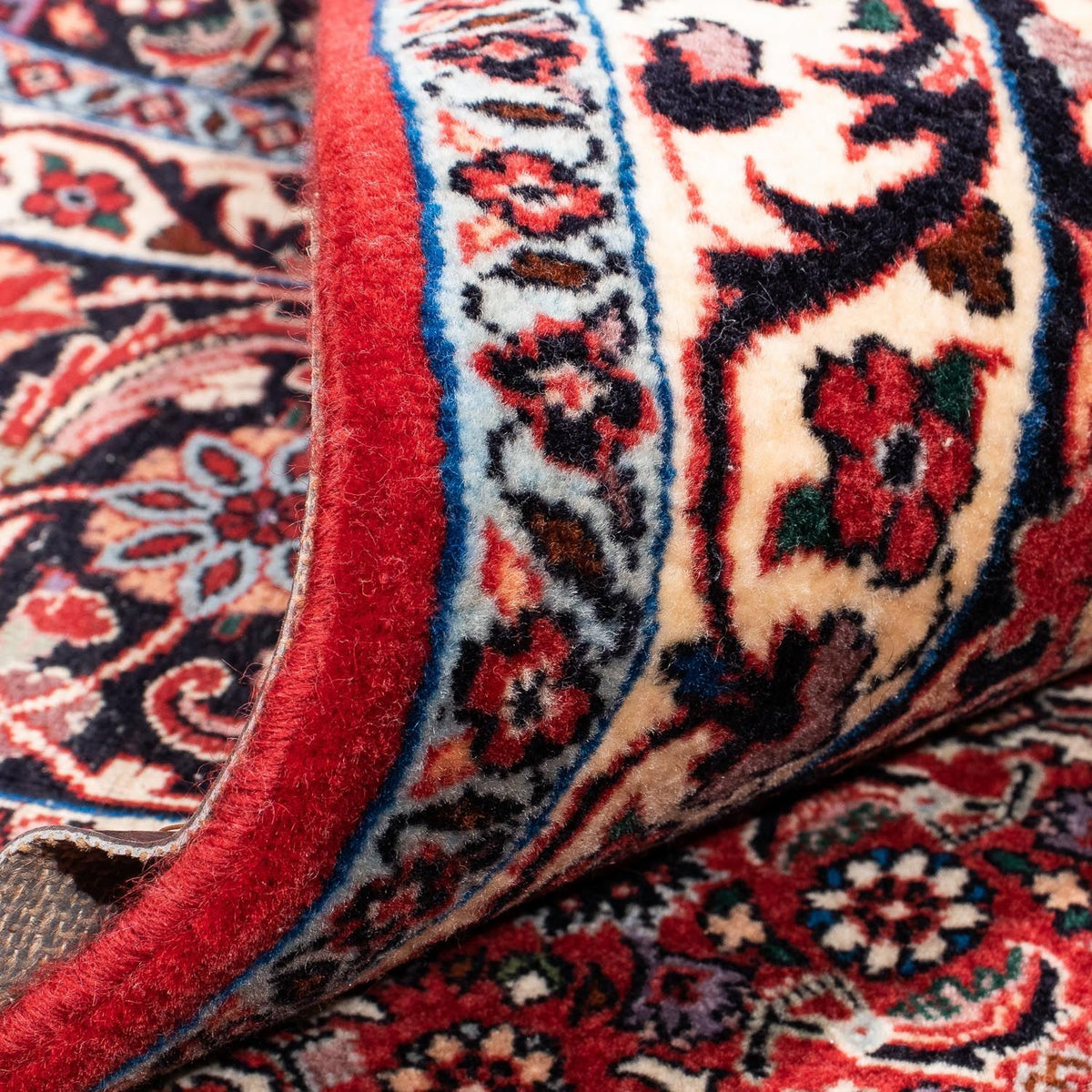 Persisk tæppe - Bijar firkantet  - 250 x 250 cm - mørkerød