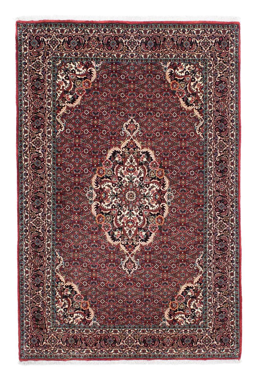 Persisk tæppe - Bijar - 202 x 132 cm - lysrød