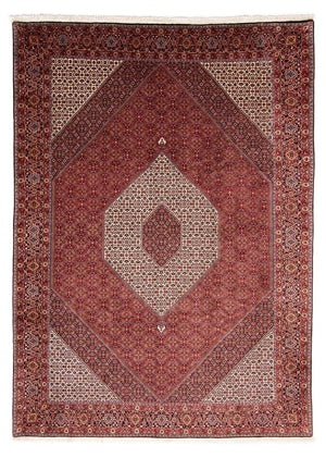 Persisk tæppe - Bijar - 348 x 252 cm - mørkerød
