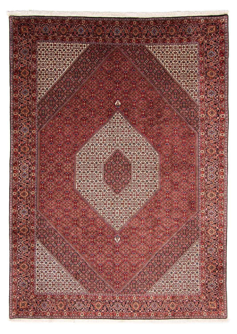Persisk tæppe - Bijar - 348 x 252 cm - mørkerød