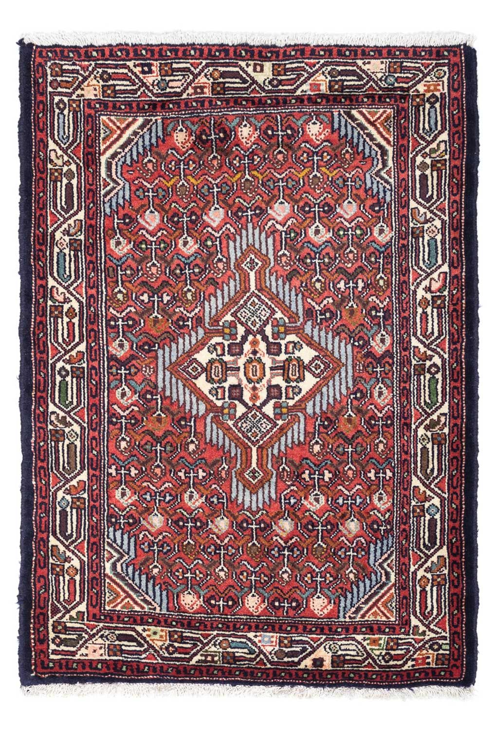 Persisk tæppe - Nomadisk - 122 x 81 cm - lysrød