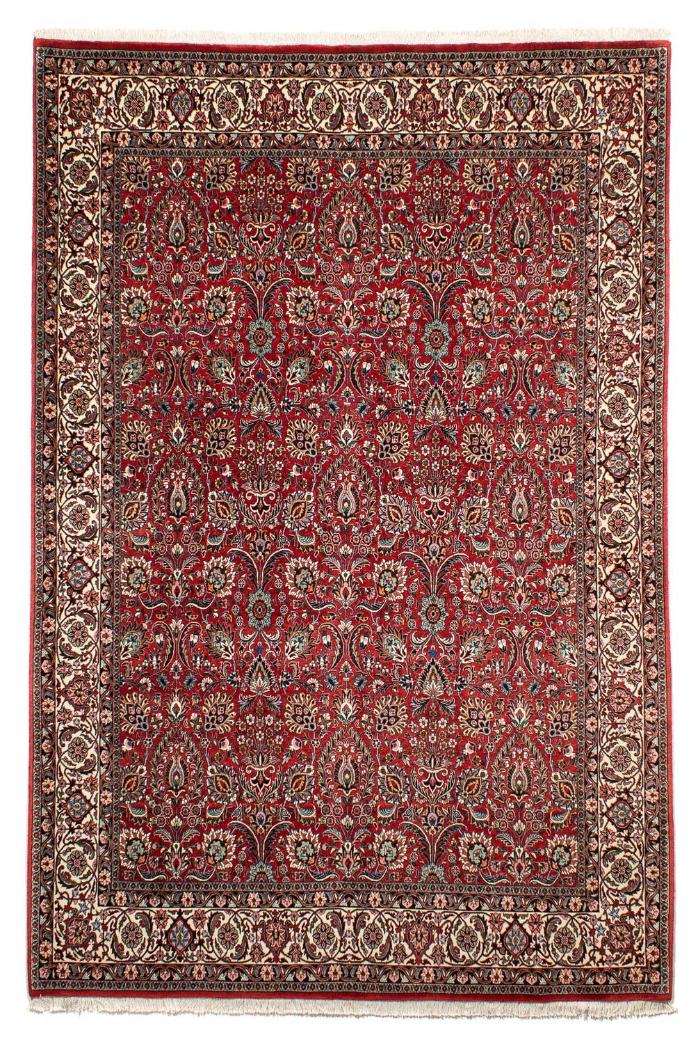 Persisk tæppe - Bijar - 286 x 202 cm - mørkerød