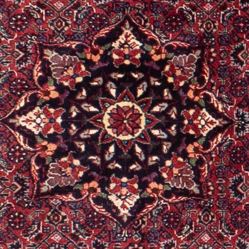 Persisk tæppe - Bijar rundt  - 150 x 150 cm - mørkerød