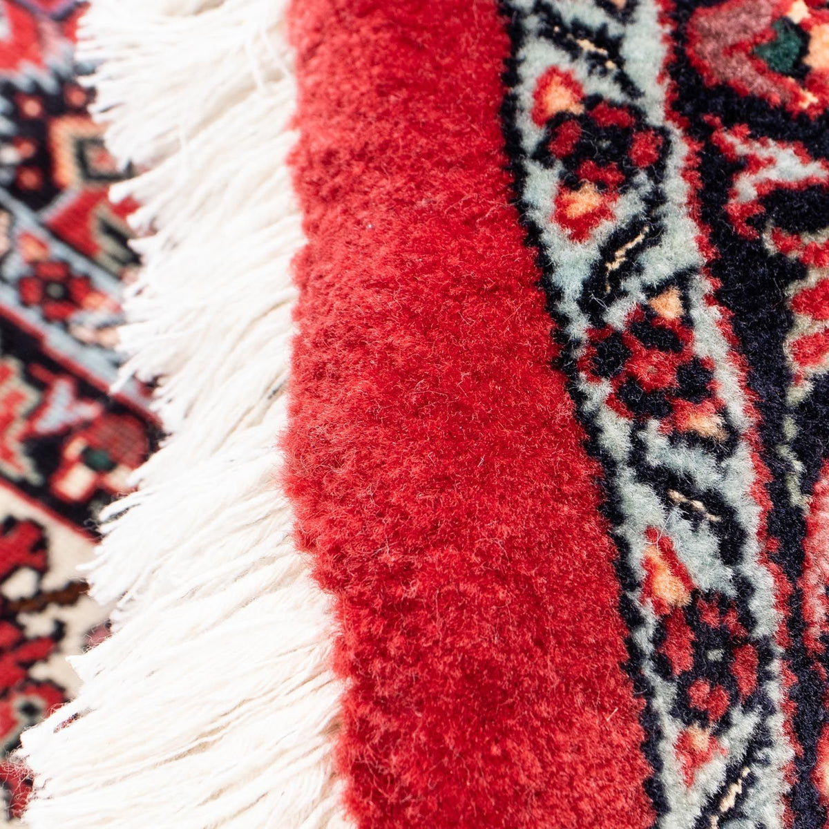 Persisk tæppe - Bijar rundt  - 150 x 150 cm - mørkerød