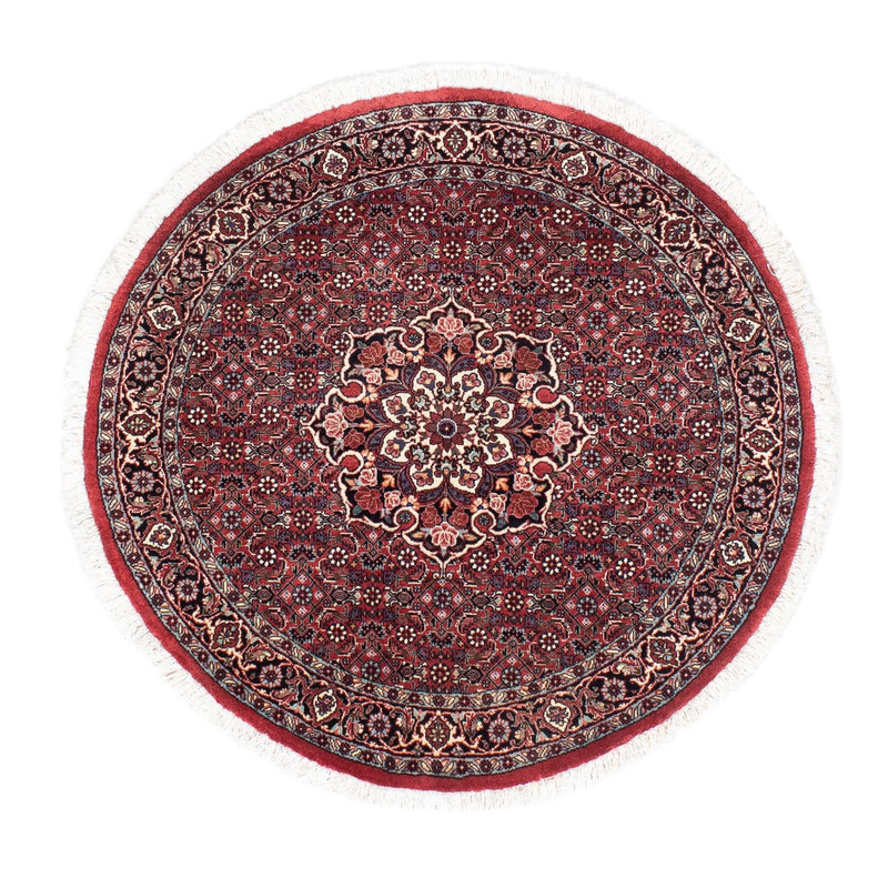 Persisk tæppe - Bijar rundt  - 100 x 100 cm - mørkerød
