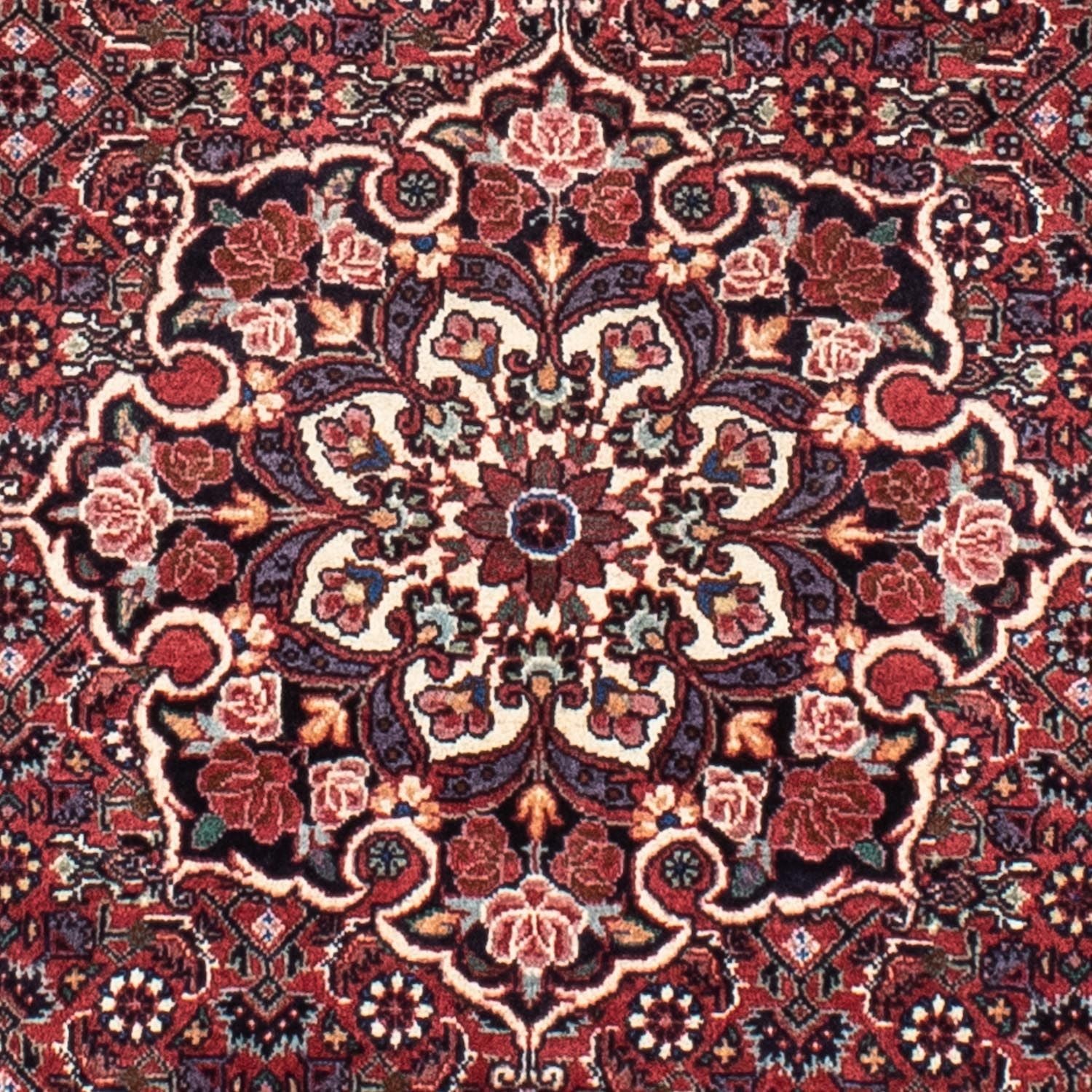 Persisk tæppe - Bijar rundt  - 100 x 100 cm - mørkerød