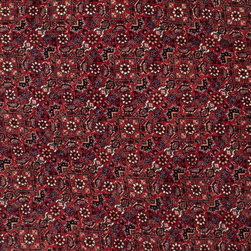 Persisk tæppe - Bijar rundt  - 150 x 150 cm - mørkerød
