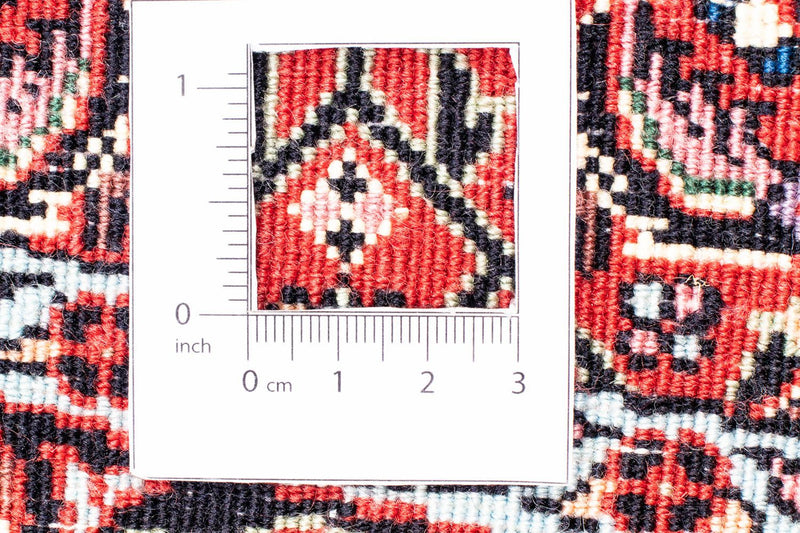 Persisk tæppe - Bijar rundt  - 150 x 150 cm - mørkerød