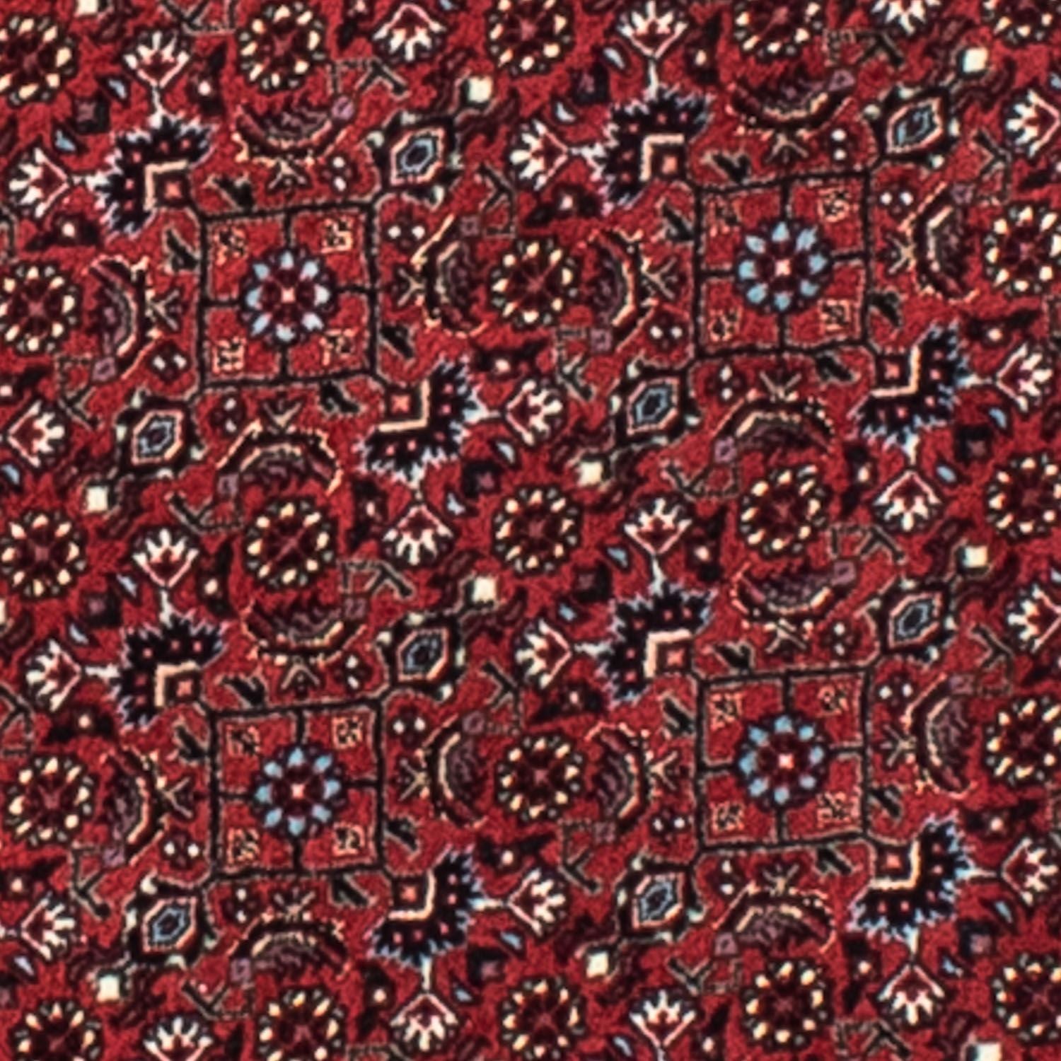 Persisk tæppe - Bijar rundt  - 105 x 105 cm - mørkerød