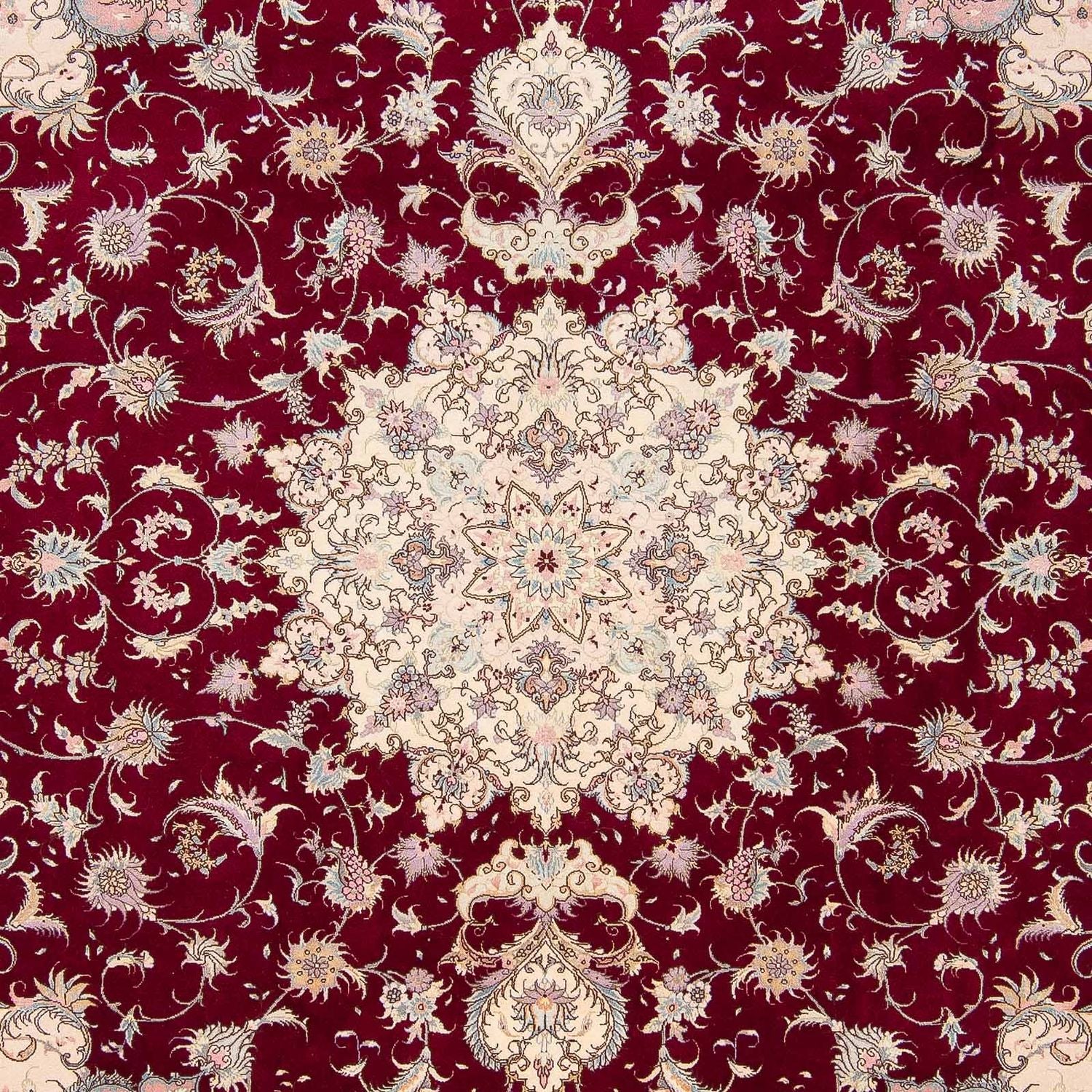 Persisk tæppe - Tabriz - Royal - 293 x 248 cm - mørkerød