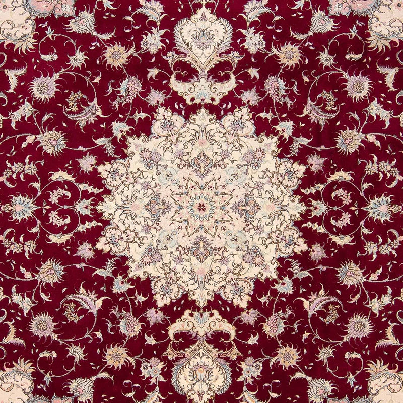 Persisk tæppe - Tabriz - Royal - 293 x 248 cm - mørkerød